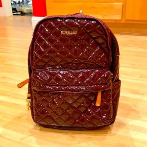 MZ Wallace maroon patent backpack. Like new 10x14